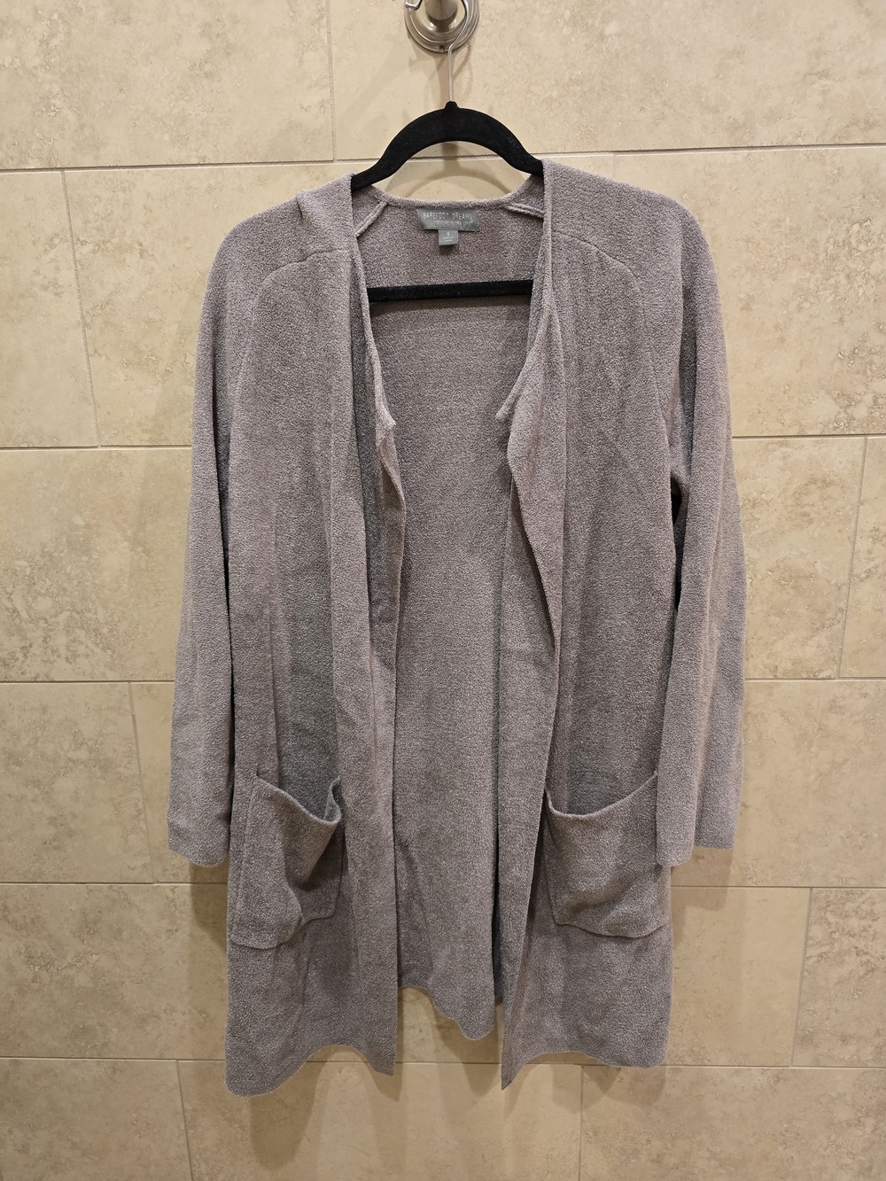 Barefoot Dreams Soft Cozychic Lite Long Cardigan In Gray Sz S